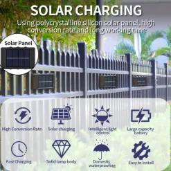 Solar Wall Lamp Glow Up and Down 6 LEDs Outdoor Waterproof Courtyard Light Outdoor Villa Wall Fence Porch Lighting Decoration Solar Wall Washing Lights