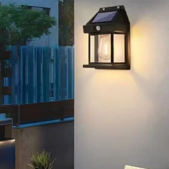 Solar Wall Lanterns Outdoor With 3 Modes Wireless Dusk To Dawn Motion Sensor LED Sconce Lights IP65 Waterproof Exterior Front Porch Security Lamps Wall Mount Patio Fence Decorative