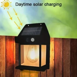 Solar Wall Lanterns Outdoor With 3 Modes Wireless Dusk To Dawn Motion Sensor LED Sconce Lights IP65 Waterproof Exterior Front Porch Security Lamps Wall Mount Patio Fence Decorative