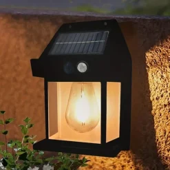 Solar Wall Lanterns Outdoor With 3 Modes Wireless Dusk To Dawn Motion Sensor LED Sconce Lights IP65 Waterproof Exterior Front Porch Security Lamps Wall Mount Patio Fence Decorative