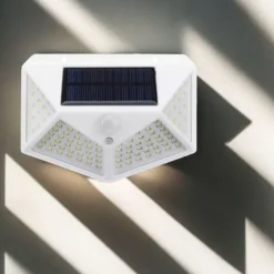 Solar Wall Lights Outdoor 100LEDs 3 Modes 270 Lighting Angle Solar Motion Sensor Outdoor Lamp IP65 Waterproof Light Control Solar Wall Lamp Suitable for Garage Fence Deck Courtyard