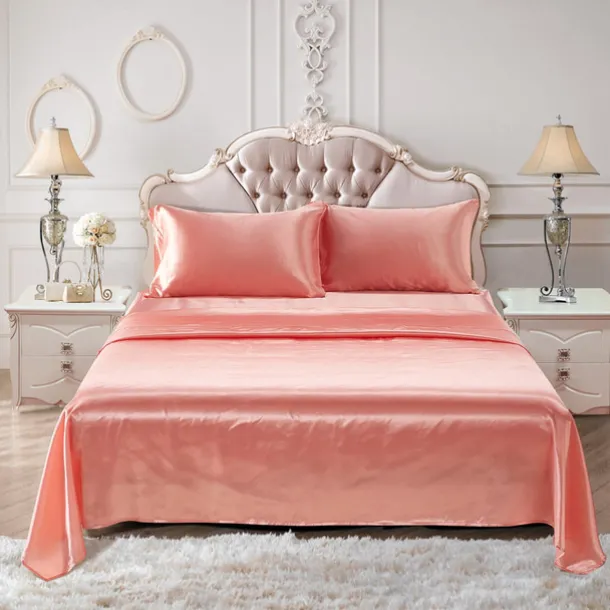 Solid Color Satin Bed Sheet Bed Sheet Set