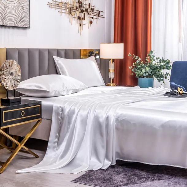 Solid Color Satin Bed Sheet Bed Sheet Set