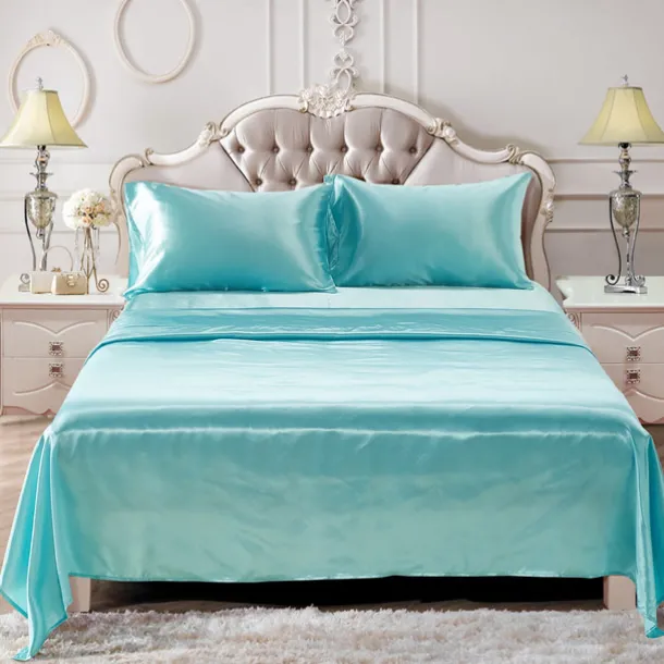 Solid Color Satin Bed Sheet Bed Sheet Set