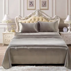 Solid Color Satin Bed Sheet Bed Sheet Set