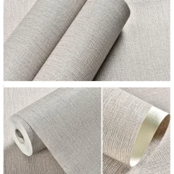 Solid Color Wallpaper Waterproof Plain Cloth Self Adhesive Wall Covering for Bedroom Living Room Wall Sticker 53x1000cm / 20.87''x393.7''