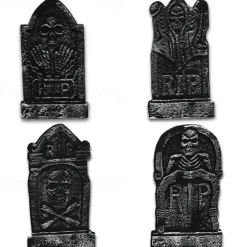 Solid Foam Gravestone Halloween Prop Bar Haunted House Secret Room Decoration 4pcs