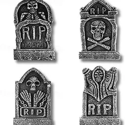 Solid Foam Gravestone Halloween Prop Bar Haunted House Secret Room Decoration 4pcs