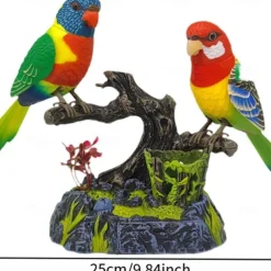Sound Activated Chirping Bird,Interactive Toy, Eelctric Birds Talking Parrots Electronic Pets Office Home Decoration Pen Holders Kids Toys