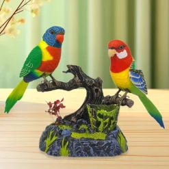 Sound Activated Chirping Bird,Interactive Toy, Eelctric Birds Talking Parrots Electronic Pets Office Home Decoration Pen Holders Kids Toys