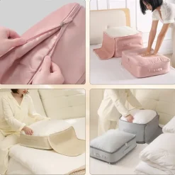 Space Saving Self Compression Organizer, Oxford Fabric Compression Bags for Clothes, Blankets, Comforters, Extra Large Travel & Storage Organizer for Quilts and Winter Jackets