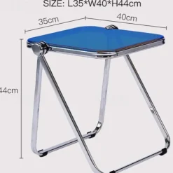 Space-Saving Foldable Acrylic & Metal Side Table - Modern Minimalist Green Design, Sturdy No Assembly Required for Small Spaces, Living Room, Bedroom, Office, Versatile & Elegant Furniture, Durable