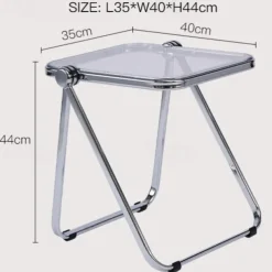 Space-Saving Foldable Acrylic & Metal Side Table - Modern Minimalist Green Design, Sturdy No Assembly Required for Small Spaces, Living Room, Bedroom, Office, Versatile & Elegant Furniture, Durable