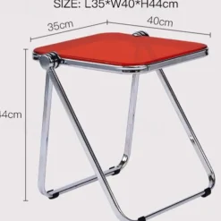 Space-Saving Foldable Acrylic & Metal Side Table - Modern Minimalist Green Design, Sturdy No Assembly Required for Small Spaces, Living Room, Bedroom, Office, Versatile & Elegant Furniture, Durable