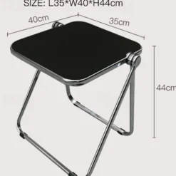 Space-Saving Foldable Acrylic & Metal Side Table - Modern Minimalist Green Design, Sturdy No Assembly Required for Small Spaces, Living Room, Bedroom, Office, Versatile & Elegant Furniture, Durable