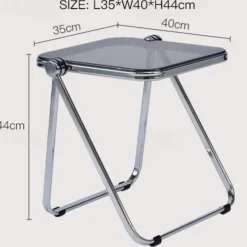 Space-Saving Foldable Acrylic & Metal Side Table - Modern Minimalist Green Design, Sturdy No Assembly Required for Small Spaces, Living Room, Bedroom, Office, Versatile & Elegant Furniture, Durable