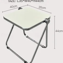 Space-Saving Foldable Acrylic & Metal Side Table - Modern Minimalist Green Design, Sturdy No Assembly Required for Small Spaces, Living Room, Bedroom, Office, Versatile & Elegant Furniture, Durable