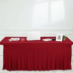 Spandex Table Cover White Outdoor Tablecloth 6Ft 4Ft 8Ft Stretch Black Spring Table Cloth Rectangular for Patio,Picnic,Wedding,Dining,Easter,Kitchen