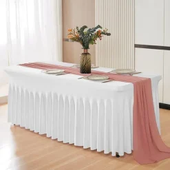 Spandex Table Cover White Outdoor Tablecloth 6Ft 4Ft 8Ft Stretch Black Spring Table Cloth Rectangular for Patio,Picnic,Wedding,Dining,Easter,Kitchen