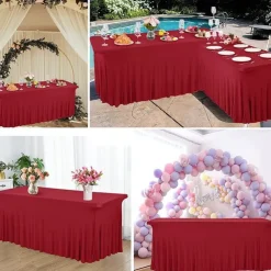 Spandex Table Cover White Outdoor Tablecloth 6Ft 4Ft 8Ft Stretch Black Spring Table Cloth Rectangular for Patio,Picnic,Wedding,Dining,Easter,Kitchen