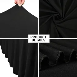 Spandex Table Cover White Outdoor Tablecloth 6Ft 4Ft 8Ft Stretch Black Spring Table Cloth Rectangular for Patio,Picnic,Wedding,Dining,Easter,Kitchen