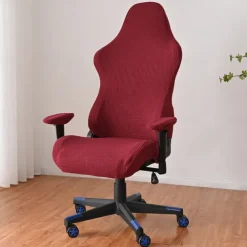 Split Office Chair Cover Gaming Chair Covers Burgundy Stretch Washable Computer Chair Slipcovers for Armchair, Swivel Chair, Gaming Chair,Computer boss Chair