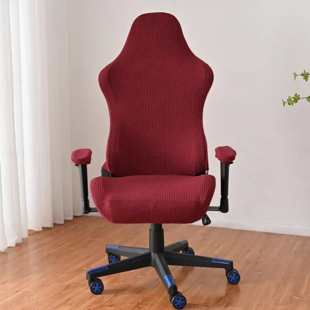 Split Office Chair Cover Gaming Chair Covers Burgundy Stretch Washable Computer Chair Slipcovers for Armchair, Swivel Chair, Gaming Chair,Computer boss Chair