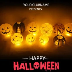 Spooky Halloween Pumpkin Lantern with Whisker Paper Perfect for Ghost Festival Atmosphere Arrangement and Home Decor