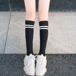 Spring And Autumn New Micro-pressure Stovepipe Over The Knee + Calf Socks Japanese Korean College Style Student High Stockings Football Socks