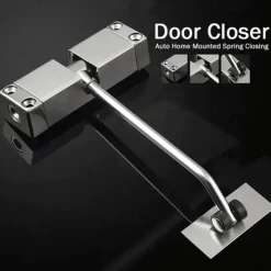 Spring Door Closer, Stainless Steel Adjustable Automatic Door Closer for Residential/Commercial use, Stainless Steel Surface Mounted Door Closer