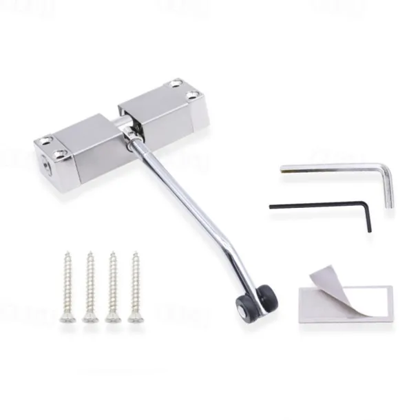 Spring Door Closer, Stainless Steel Adjustable Automatic Door Closer for Residential/Commercial use, Stainless Steel Surface Mounted Door Closer