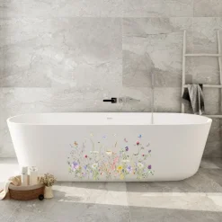 Spring Flower Butterfly Window Sticker Removable Home Decoration Glass Display Window Bathroom Bathtub Surface Electrostatic Sticker