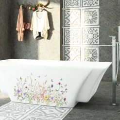 Spring Flower Butterfly Window Sticker Removable Home Decoration Glass Display Window Bathroom Bathtub Surface Electrostatic Sticker