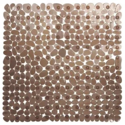 Square Bath Mat Non-slip Shower Mats - 21 x 21 inch Non Slip Bathtub Mat with Suction Cup, Safety Shower Stall Mats for Kids & Elderly, Shower Mat with Drain Holes, Machine Washable