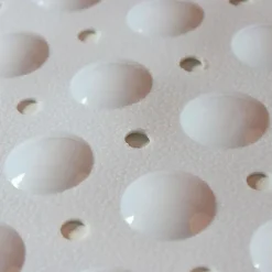 Square Bath Mat Non-slip Shower Mats - 21 x 21 inch Non Slip Bathtub Mat with Suction Cup, Safety Shower Stall Mats for Kids & Elderly, Shower Mat with Drain Holes, Machine Washable, Clear White