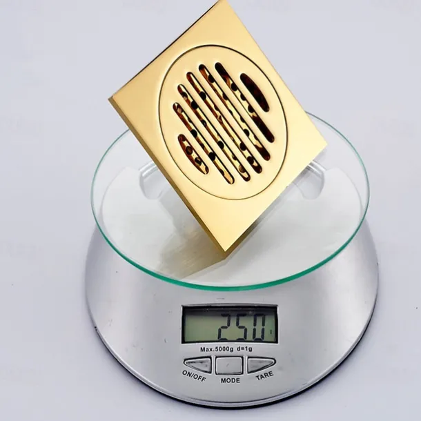 Square Shower Floor Drain Brass Removable Multipurpose Invisible Look Brass and Zinc Alloy Drain 1 pc