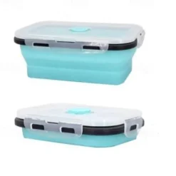 Square Silicone Crisper Refrigerator Outdoor Portable Lunch Box Retractable Folding Silicone Lunch Box Set