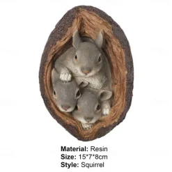 Squirrel Animal Figurine Miniatures Fairy Garden Ornaments Home Decoration Friends Gift Bonsai Decor