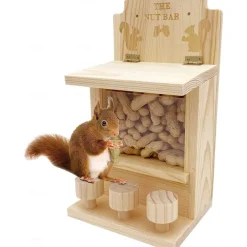 Squirrel Feeders for Outside Wooden Squirrel Window Feeder Nut Bar Squirrel Feeder Versatile Chipmunk Feeder Squirrel Feeding House for Windowsill Balcony