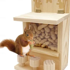 Squirrel Feeders for Outside Wooden Squirrel Window Feeder Nut Bar Squirrel Feeder Versatile Chipmunk Feeder Squirrel Feeding House for Windowsill Balcony