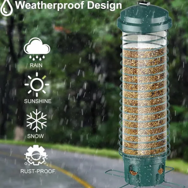 Squirrel Resistant Bird Feeders - No Squirrel Wild Bird Feeder - Metal Hummingbird Feeding Station Weight-Activated for Outdoor Patio