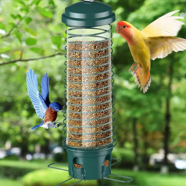 Squirrel Resistant Bird Feeders - No Squirrel Wild Bird Feeder - Metal Hummingbird Feeding Station Weight-Activated for Outdoor Patio
