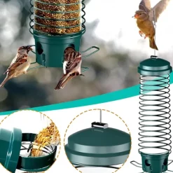 Squirrel Resistant Bird Feeders - No Squirrel Wild Bird Feeder - Metal Hummingbird Feeding Station Weight-Activated for Outdoor Patio