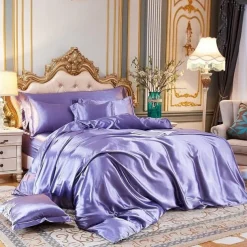 Stain Silk Duvet Cover Bedding Sets Comforter Cover with 1 Duvet Cover or Coverlet,1Sheet,2 Pillowcases for Double/Queen/King(1 Pillowcase for Twin/Single)