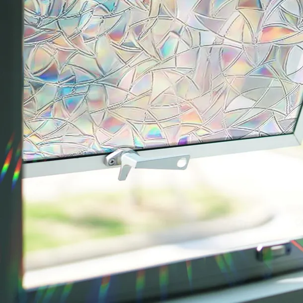 Stained Glass Window Film Rainbow Window Film Translucent Stained Glass Self Adhesive Film Static Cling Thermal Insulation Window Sticker for Home