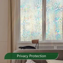 Stained Glass Window Film PVC Frosted Static Cling Rainbow Privacy Glass Film Window Privacy Sticker,Window Privacy Film Stained Glass Rainbow Clings Window Tinting Film for Home Bathroom