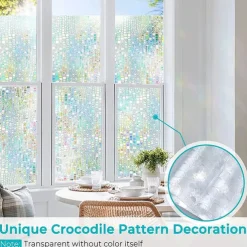 Stained Glass Window Film PVC Frosted Static Cling Rainbow Privacy Glass Film Window Privacy Sticker,Window Privacy Film Stained Glass Rainbow Clings Window Tinting Film for Home Bathroom
