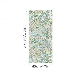 Stained Glass Window Slim Patch PVC Double sided Colored Plant and Flower Removable Window Patch
