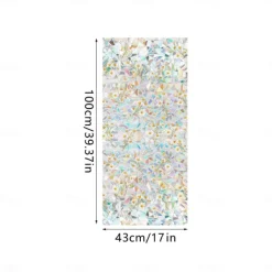 Stained Glass Window Slim Patch PVC Double sided Colored Plant and Flower Removable Window Patch