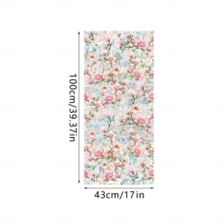 Stained Glass Window Slim Patch PVC Double sided Colored Plant and Flower Removable Window Patch